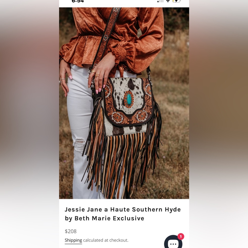 Haute Southern Hyde Western purse with fringe